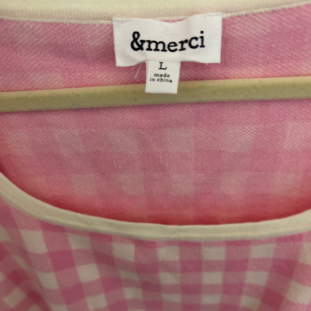 Adorable pink gingham sweater